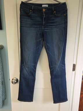 LOFT Women's Dark Indigo Straight-Leg Jeans